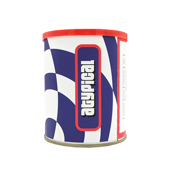 Atypical Blue and White Can
